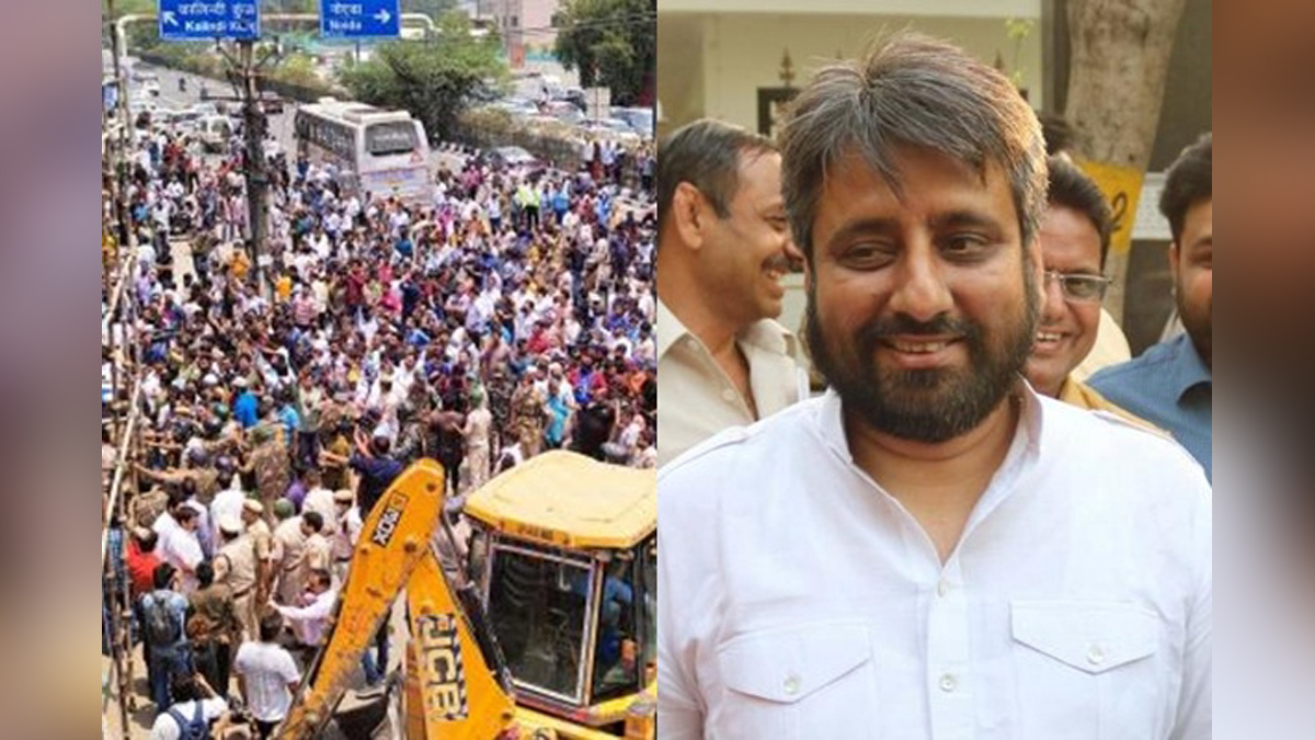 Aam Aadmi Party, MLA Amanatullah Khan, AAP, Delhi Police, Amanatullah Khan, South Delhi Municipal Corporation, MCD, Madanpur Khadar, Protest