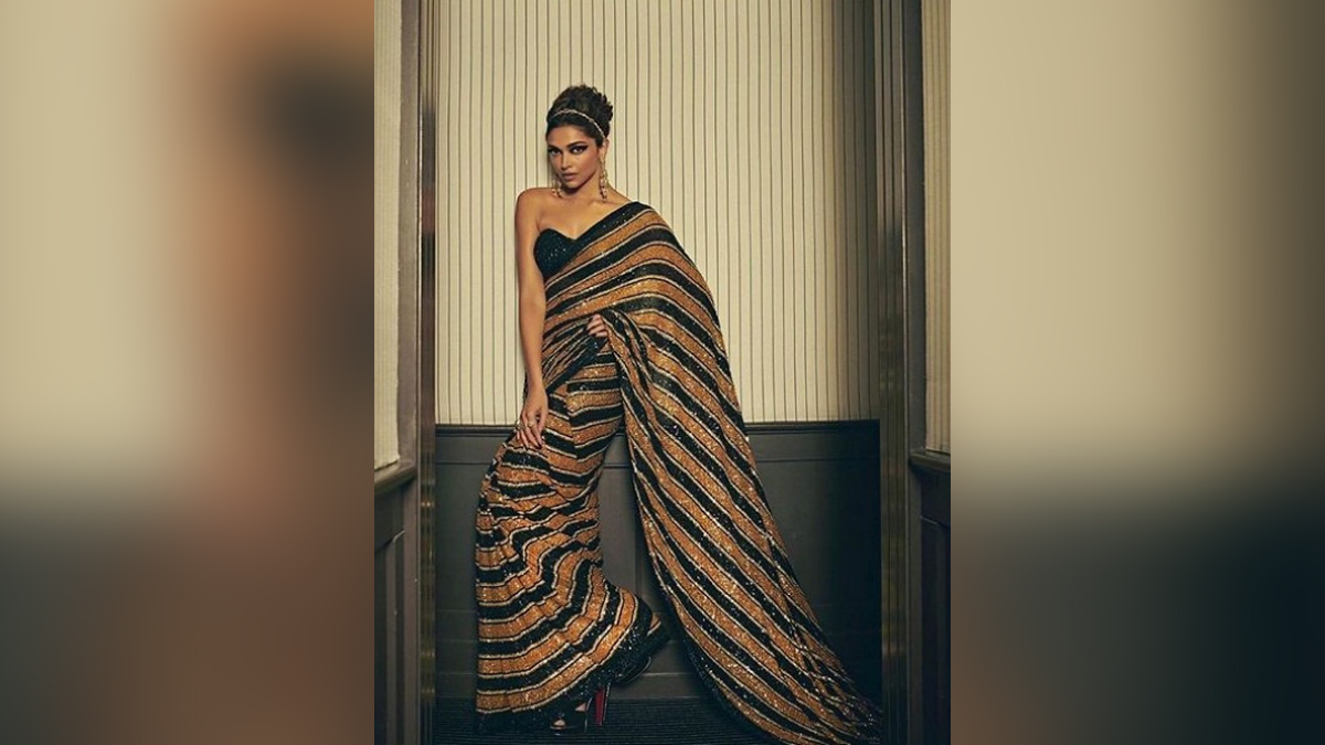 Deepika Padukone, Bollywood, Entertainment, Mumbai, Actress, Cinema, Hindi Films, Movie, Mumbai News, Sabyasachi Sari, Royal Bengal Tiger
