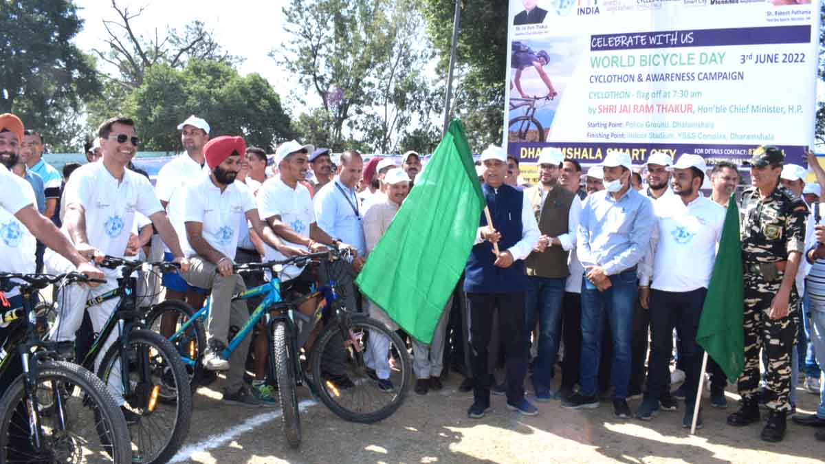 Jai Ram Thakur, Himachal Pradesh, Himachal, Bharatiya Janata Party, BJP, BJP Himachal, Shimla, Chief Minister of Himachal Pradesh, BJP Himachal Pradesh, Dharamshala, World Bicycle Day