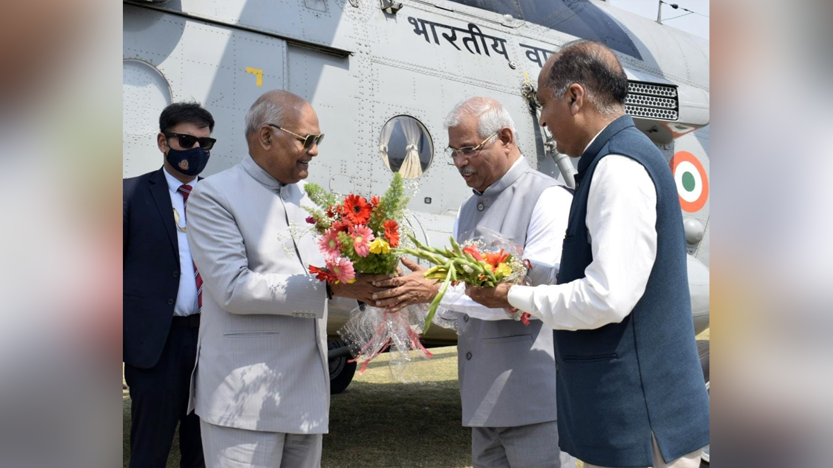 Ram Nath Kovind, President of India, President, Indian President, Rashtrapati, Jai Ram Thakur, Himachal Pradesh, Himachal, Bharatiya Janata Party, BJP, BJP Himachal, Shimla, Chief Minister of Himachal Pradesh, BJP Himachal Pradesh, Rajendra Vishwanath Arlekar