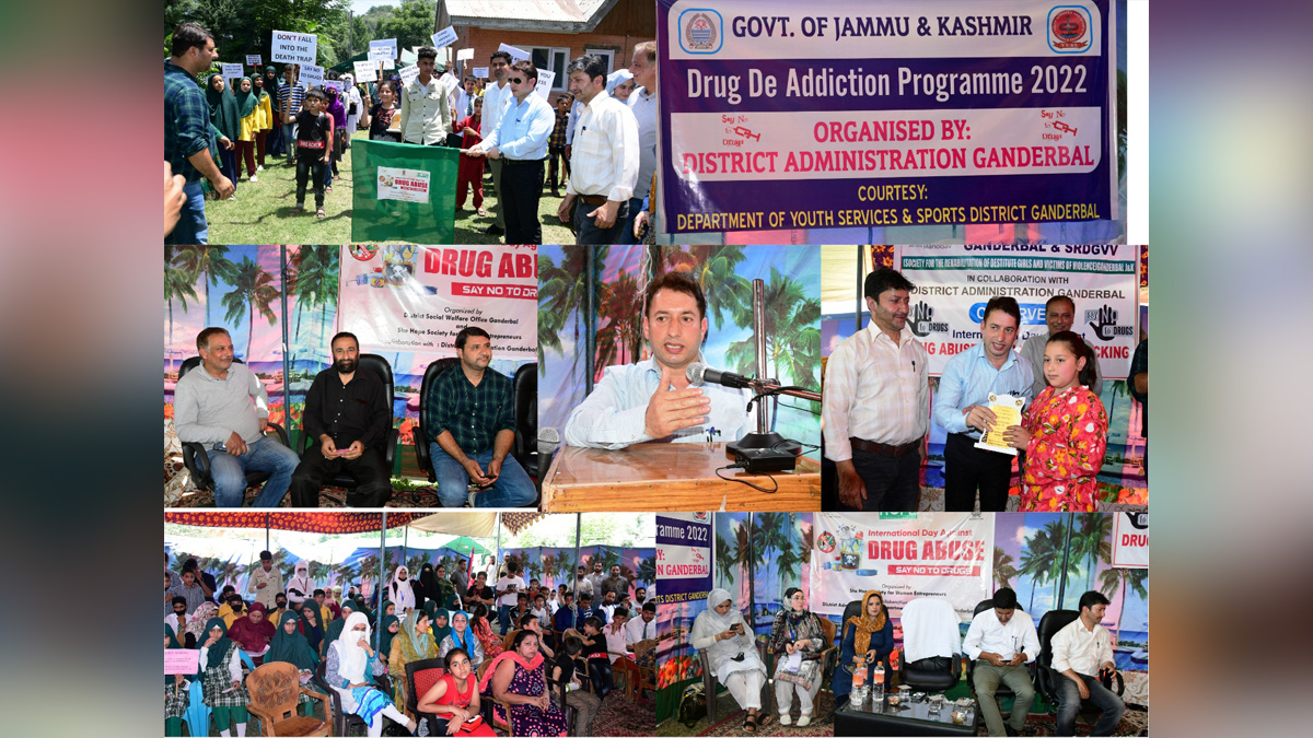 Khurshid Ahmad Shah, Kashmir, Jammu And Kashmir, Jammu & Kashmir, Ganderbal, District Administration Ganderbal, International Day against drug abuse and illicit trafficking, Anti Drug Mission, Nasha Mukht Bharat Abhiyan