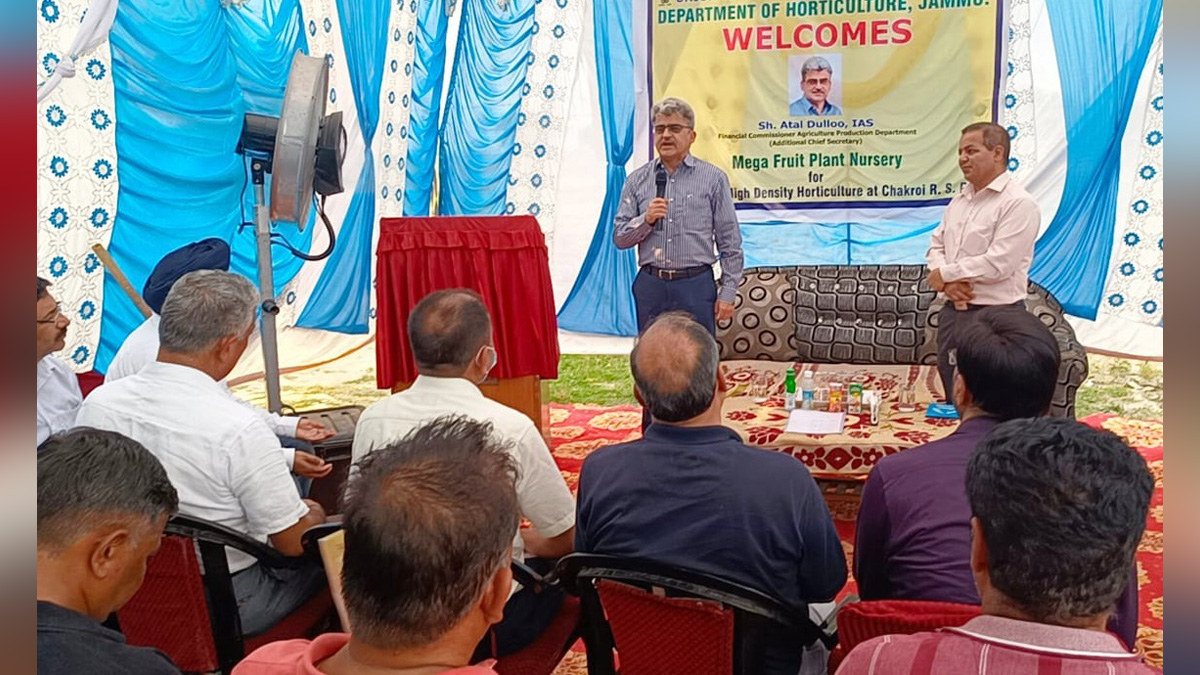 Atal Dulloo, Agriculture Production and Farmer Welfare Department, AP&FWD, Jammu, Kashmir, Jammu And Kashmir, Jammu & Kashmir, Mega Fruit Plant Nursery Chakroi