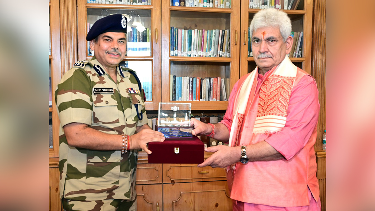 Manoj Sinha, Lieutenant Governor J&K, Raj Bhavan, Jammu, Srinagar, Kashmir, Jammu And Kashmir, Jammu & Kashmir, Sheel Vardhan Singh, Director General, Central Industrial Security Force