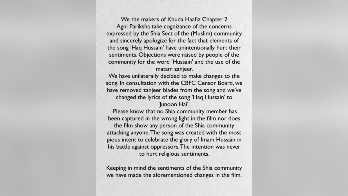 Bollywood, Entertainment, Mumbai, Actor, Cinema, Hindi Films, Movie, Mumbai News, Khuda Haafiz Chapter 2 Agni Pariksha