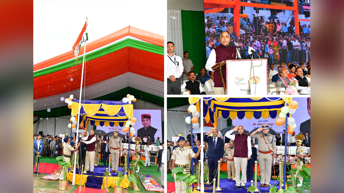 Jai Ram Thakur, Himachal Pradesh, Himachal, Bharatiya Janata Party, BJP, BJP Himachal, Shimla, Chief Minister of Himachal Pradesh, BJP Himachal Pradesh, Azadi Ka Amrit Mahotsav, 75th Anniversary of Indian Independence, 75th years of Independence, Har ghar Tiranga, 75th Independence Day, Independence Day , Independence Day of India , Independence Day 2022, National Flag, 15 August, 76th Independence Day 2022