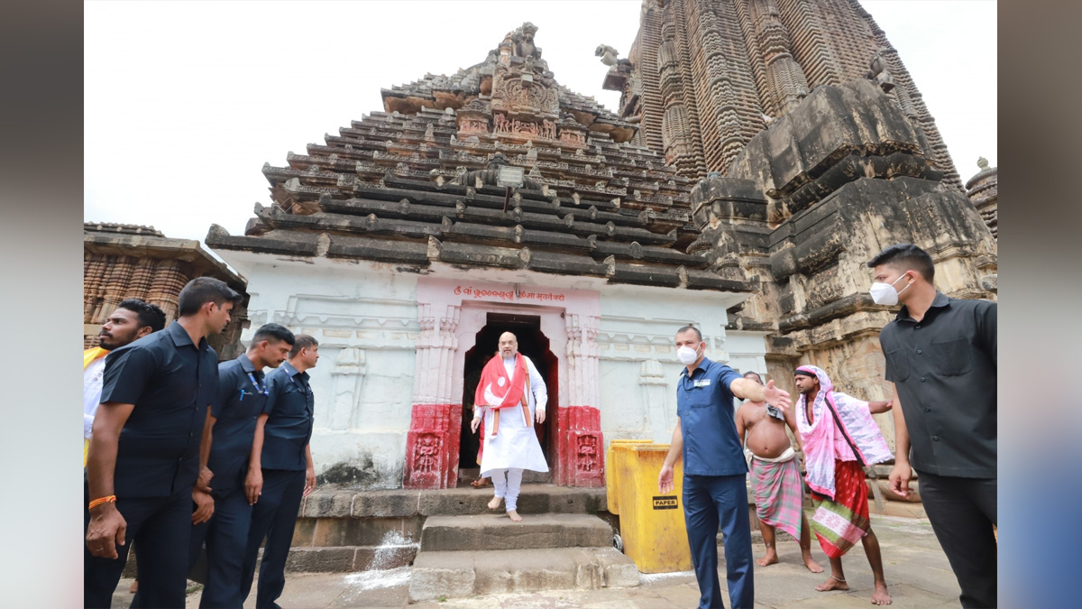 Amit Shah, Union Home Minister, BJP, Bharatiya Janata Party, Bhubaneswar, Lingaraj temple