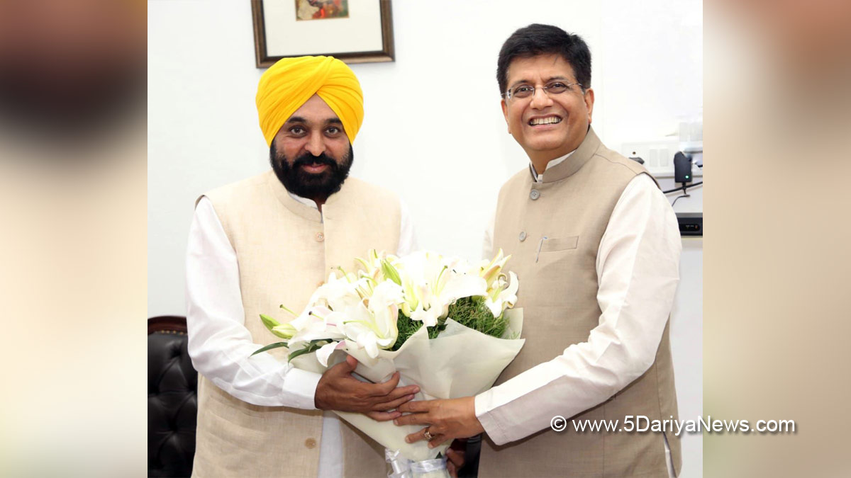 Bhagwant Mann, AAP, Aam Aadmi Party, Aam Aadmi Party Punjab, AAP Punjab, Government of Punjab, Punjab Government, Punjab, Chief Minister Of Punjab, Piyush Goyal, Commerce and Industry Minister, BJP, Bharatiya Janata Party, Rural Development Fund, RDF