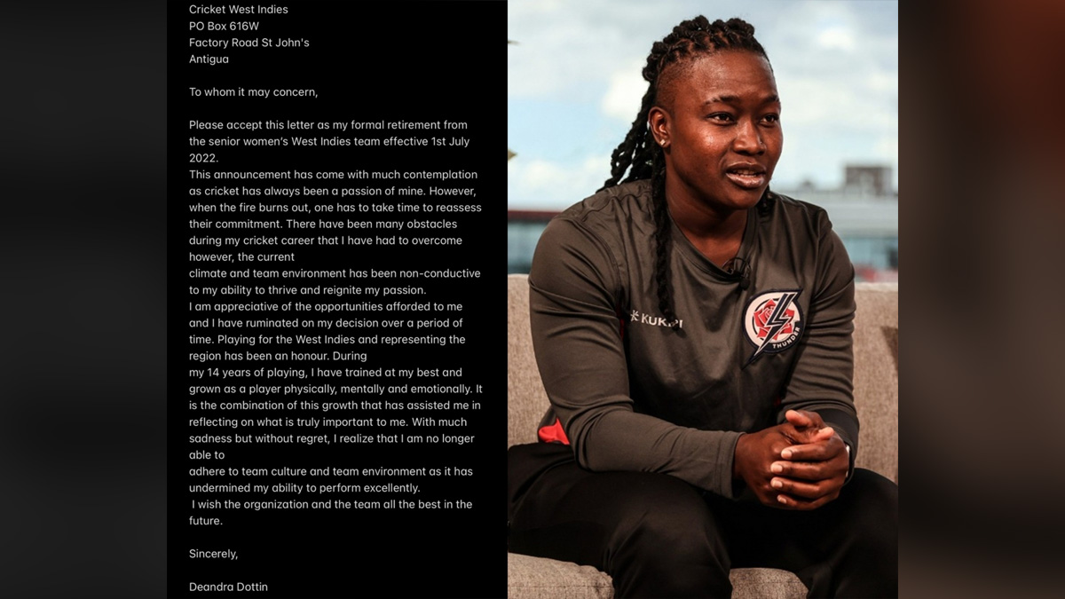 Sports News, Cricket, Cricketer, Player, Bowler, Batswoman, Cricket West Indies, CWI, Deandra Dottin, Retired, Deandra Dottin Retirement, Commonwealth Games 2022, Commonwealth of Nations, Commonwealth Games News, Commonwealth Games Medal Winners, CWG 2022, CWG 2022 Birmingham, Birmingham