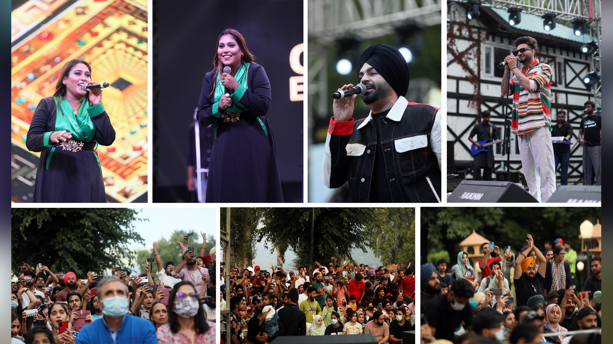 Kashmiri Artists, Jashn E Kashmir, Zabarwan Park, Dal Lake, Afsana Khan, Jordan Sandhu, Pari Pandher, Saaz, Armaan Dhillon, Prabh Bains, Chet Singh, Jashan Inder, and Sofia Inder, Waqar Khan, Noor Mohd, One Digital Entertainment