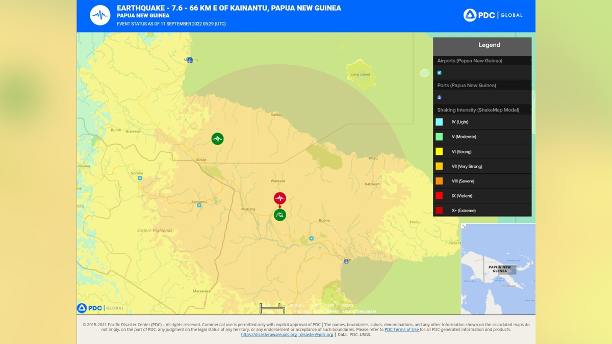 Hadsa World, Hadsa, Papua New Guinea, Port Moresby, Earthquake