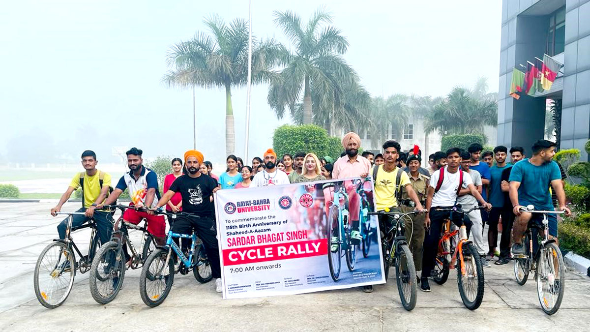 Rayat Bahra University, Rayat Bahra Group of Institutions, RBGI, Gurvinder Singh Bahra, Shaheed Bhagat Singh, Cycle Rally