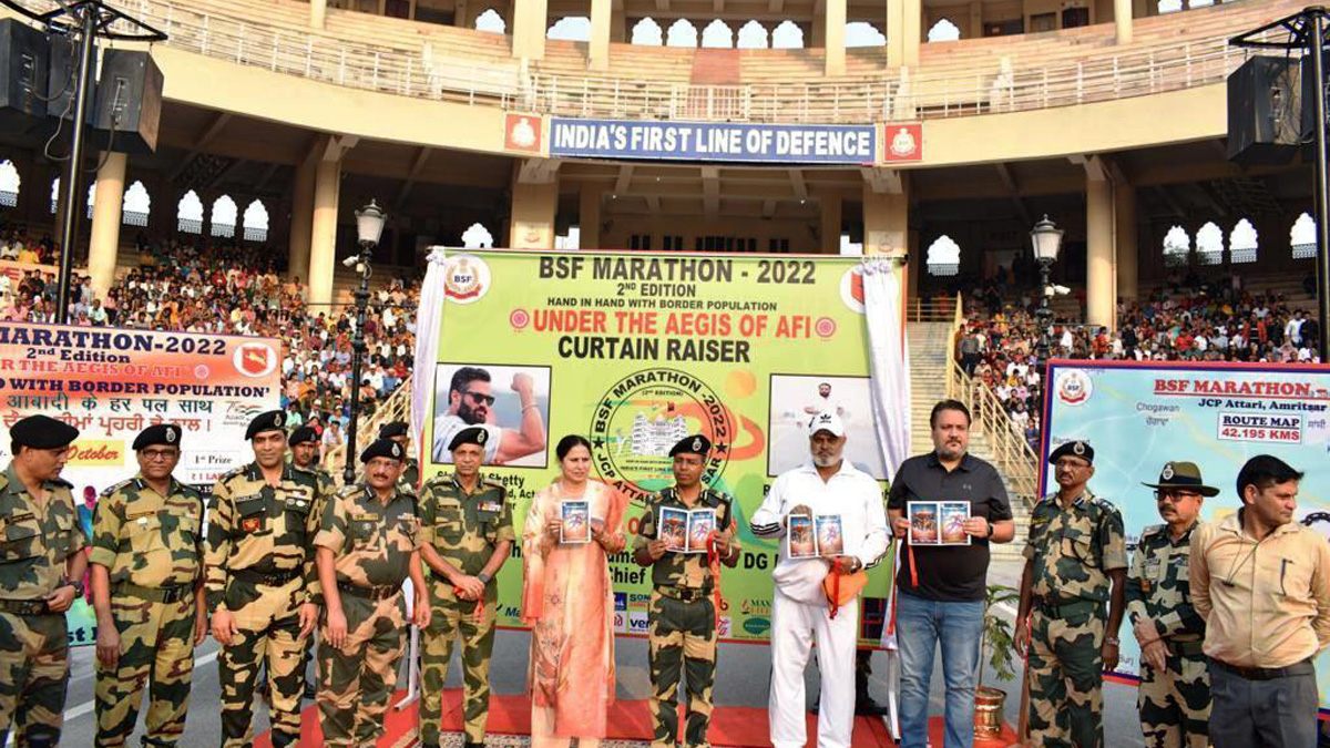 Military, Azadi Ka Amrit Mahotsav, 75th Anniversary of Indian Independence, 75th years of Independence, BSF Marathon 2022, Amritsar, JCP Attari, Hand in Hand with Border Population, Suman Sharma, Kuldeep Singh Bhullar, Asif Jalal