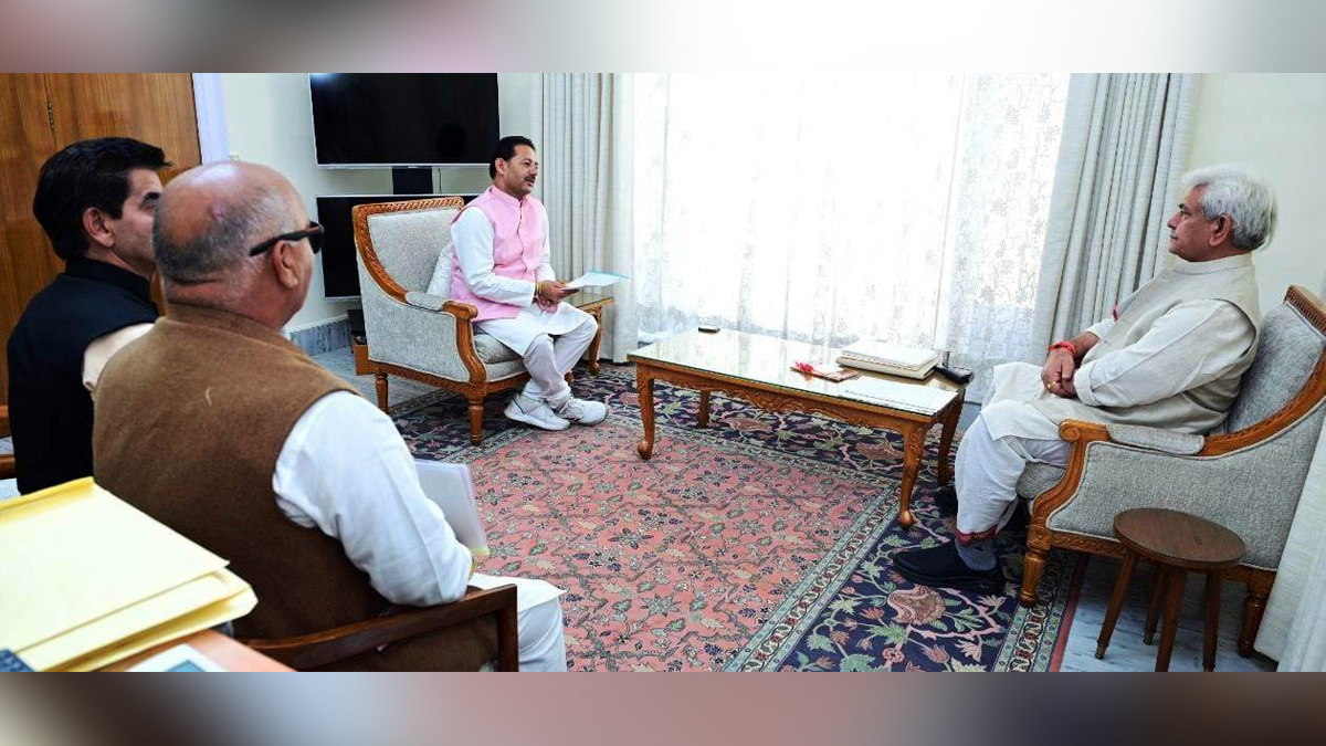 Manoj Sinha, Lieutenant Governor J&K, Raj Bhavan, Jammu, Srinagar, Kashmir, Jammu And Kashmir, Jammu & Kashmir, Baldev Singh Billawaria