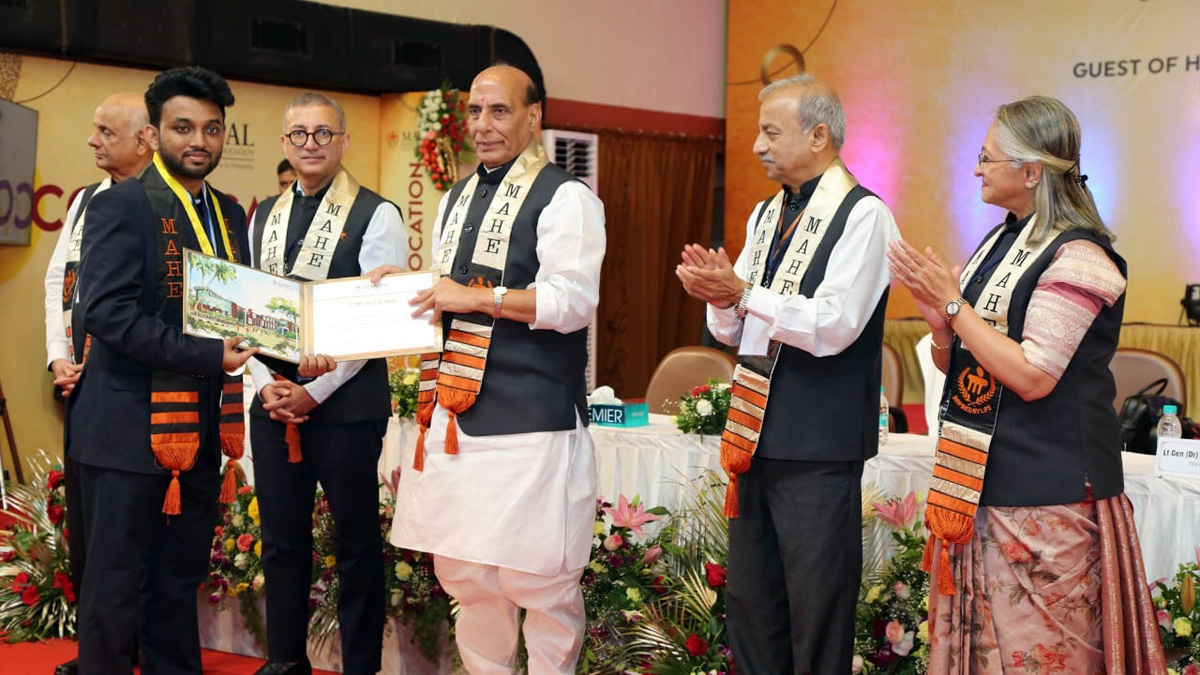 Rajnath Singh, Union Defence Minister, Defence Minister of India, BJP, Bharatiya Janata Party, Manipal Academy of Higher Education