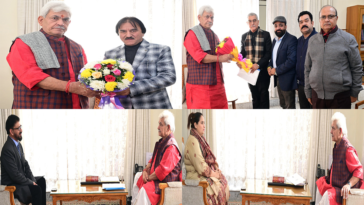 Manoj Sinha, Lieutenant Governor J&K, Raj Bhavan, Jammu, Srinagar, Kashmir, Jammu And Kashmir, Jammu & Kashmir, Nuzhat Ishfaq, Surinder Ambardar, Nazir Ahmad Ganie