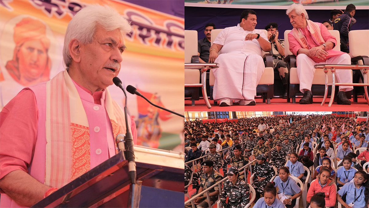 Manoj Sinha, Lieutenant Governor J&K, Raj Bhavan, Jammu, Srinagar, Kashmir, Jammu And Kashmir, Jammu & Kashmir, Swami Dharmabandhuji, Vedic Mission Trust, Rashtra Katha Shivir