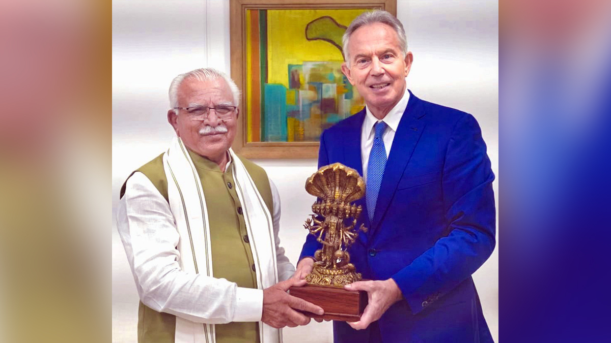 Manohar Lal Khattar, Haryana, Bharatiya Janata Party, BJP, Haryana Chief Minister, Chief Minister of Haryana, Tony Blair, UK Former Prime Minister