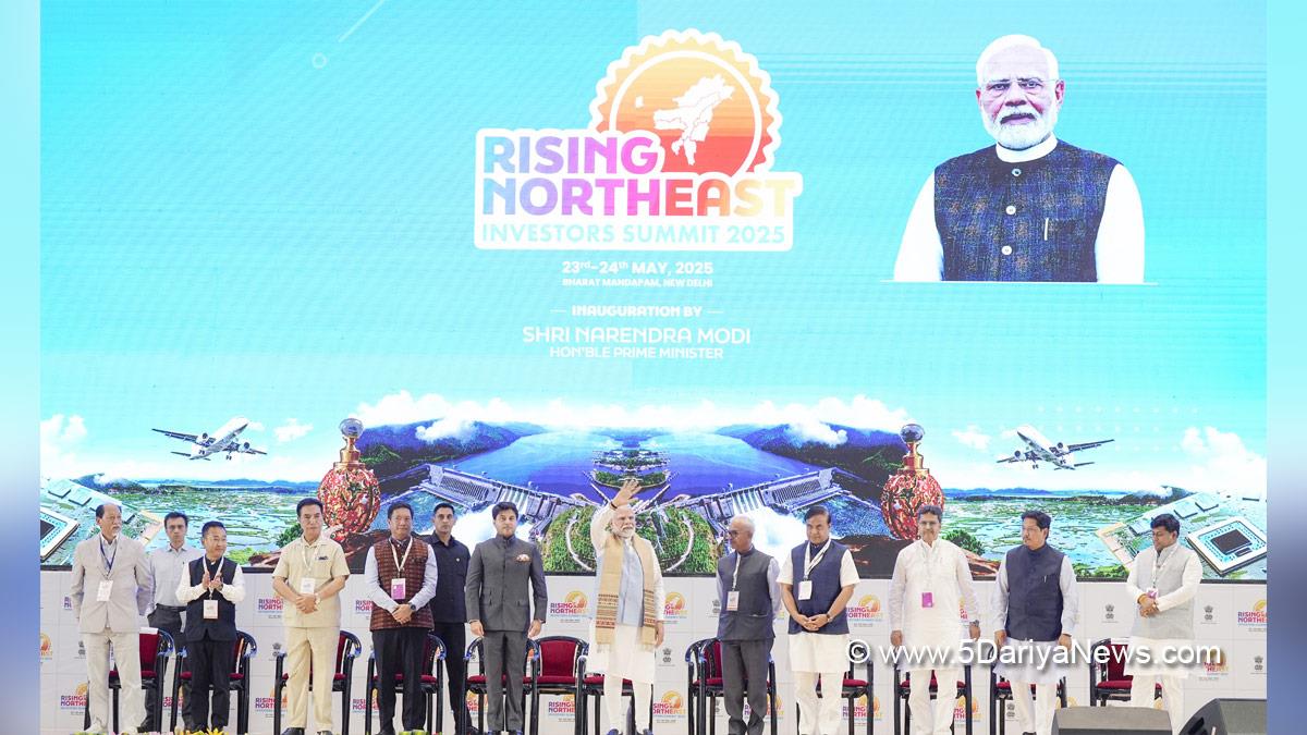 Narendra Modi, Modi, BJP, Bharatiya Janata Party, Prime Minister of India, Prime Minister, Narendra Damodardas Modi, Rising North East Investors Summit 2025, Jyotiraditya Scindia, Jyotiraditya Madhavrao Scindia, Governor Of Manipur, Ajay Kumar Bhalla, Chief Minister Of Assam, Himanta Biswa Sarma, Chief Minister Of Arunachal Pradesh, Pema Khandu, Chief Minister Of Meghalaya, Conrad Sangma, Chief Minister Of Mizoram, Lalduhoma, Chief Minister Of Nagaland, Neiphiu Rio, Chief Minister Of Sikkim, Pre