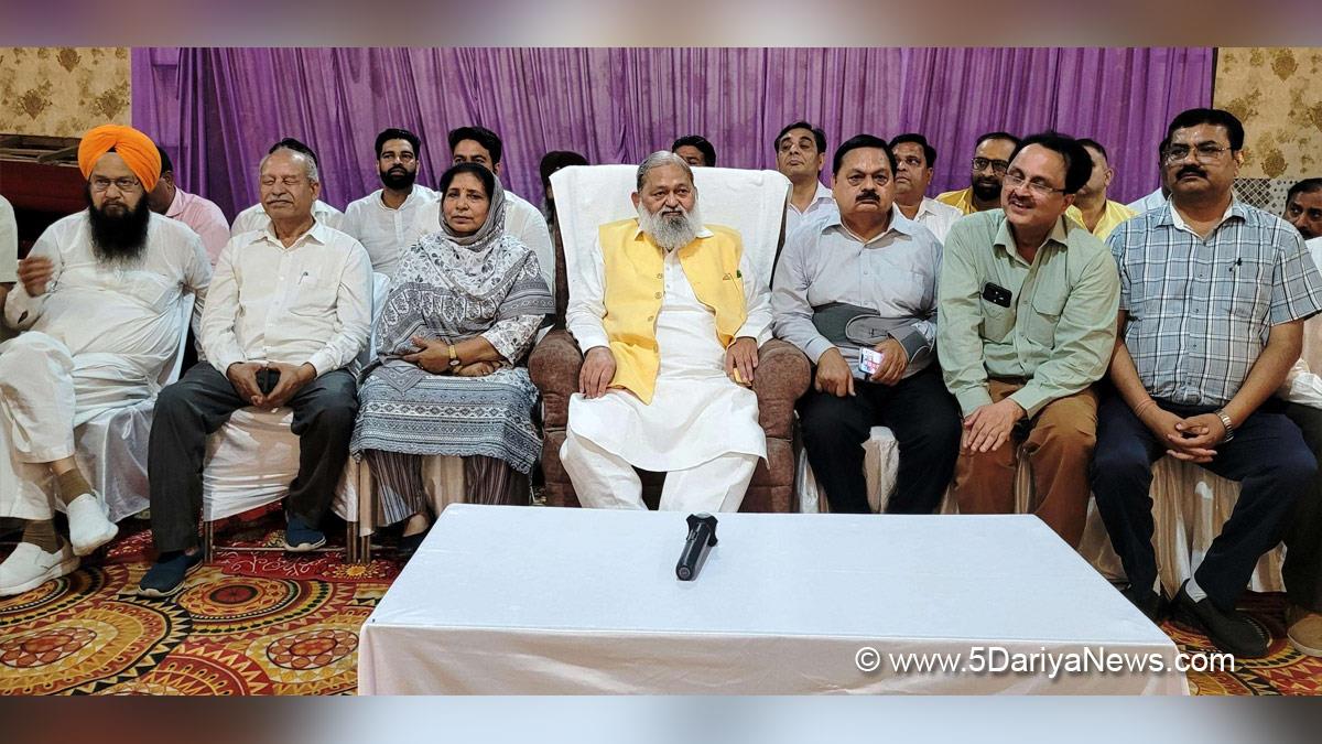 Anil Vij, Haryana, Ambala, Bharatiya Janata Party, BJP, BJP Haryana