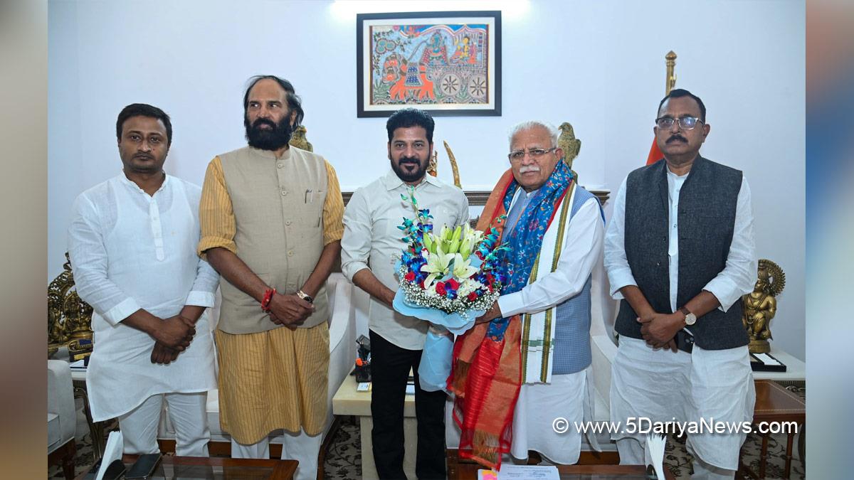 A Revanth Reddy, Anumula Revanth Reddy, Revanth Reddy, Telangana, Chief Minister of Telangana, Indian National Congress, Congress, All India Congress Committee, Manohar Lal Khattar, Union Minister of Power and Minister of Housing and Urban Affairs, Ministry of Power and Minister of Housing and Urban Affairs, BJP, Bharatiya Janata Party