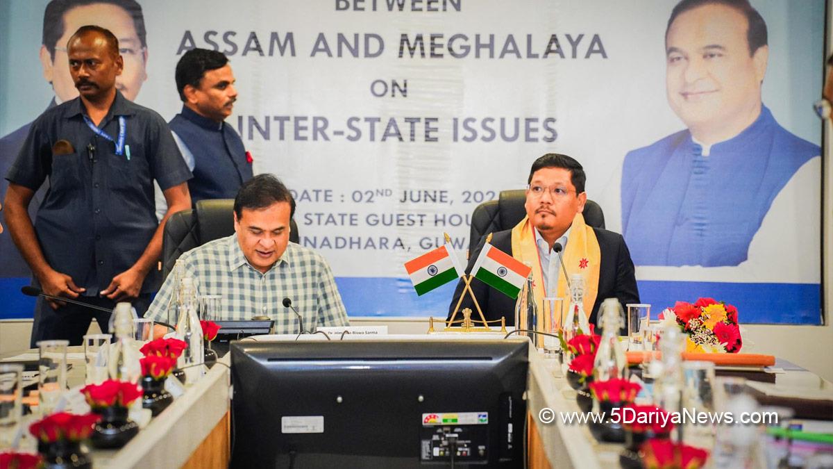 Conrad Kongkal Sangma, Conrad Sangma, Chief Minister of Meghalaya, Meghalaya, National Peoples Party, Guwahati, Himanta Biswa Sarma, Guwahati, Assam, Chief Minister of Assam, BJP, Bharatiya Janata Party, BJP Assam