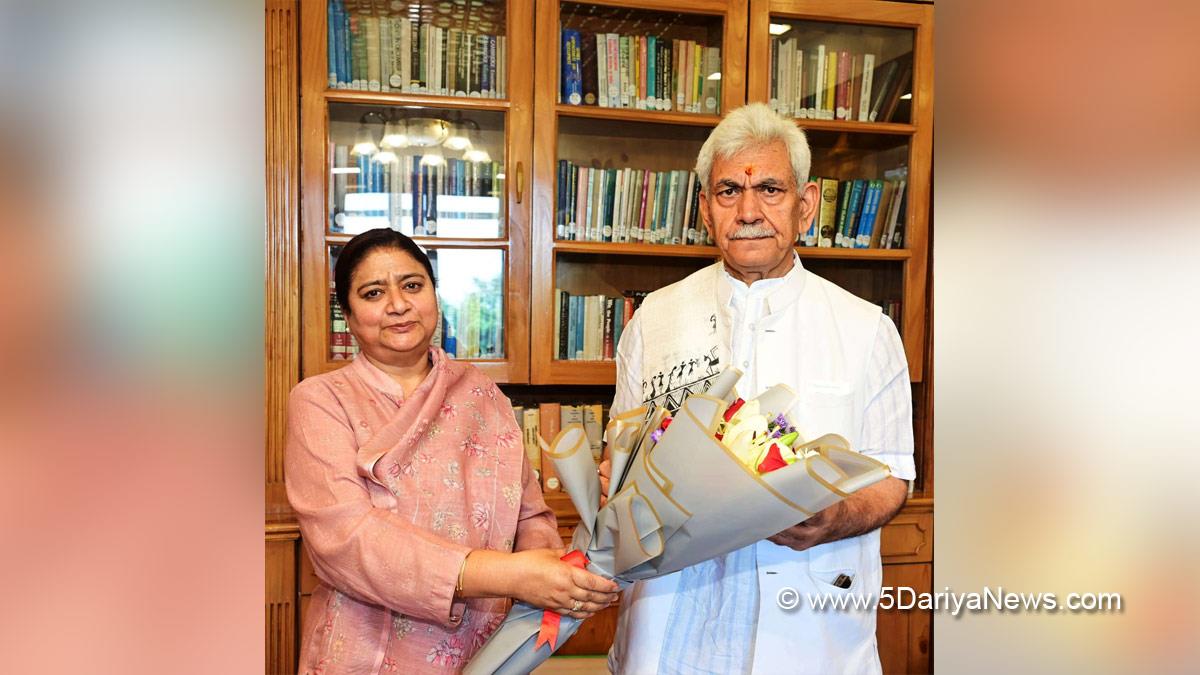 Manoj Sinha, Lieutenant Governor J&K, Raj Bhavan, Jammu, Srinagar, Kashmir, Jammu And Kashmir, Jammu Kashmir, Prof Nilofer Khan