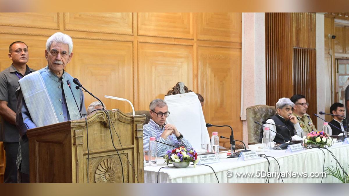 Manoj Sinha, Lieutenant Governor JK, Raj Bhavan, Jammu, Srinagar, Kashmir, Jammu And Kashmir, Omar Abdullah, Chief Minister of JK, Jammu and Kashmir National Conference, National Conference, Atal Dulloo, Shri Amarnath Ji Yatra, Shri Amarnathji Yatra 2025, Amarnathji Yatra, Amarnathji Yatra 2025, Shri Amarnath Ji Pilgrimage, Shri Amarnathji Shrine Board, SASB, SANJY 2025