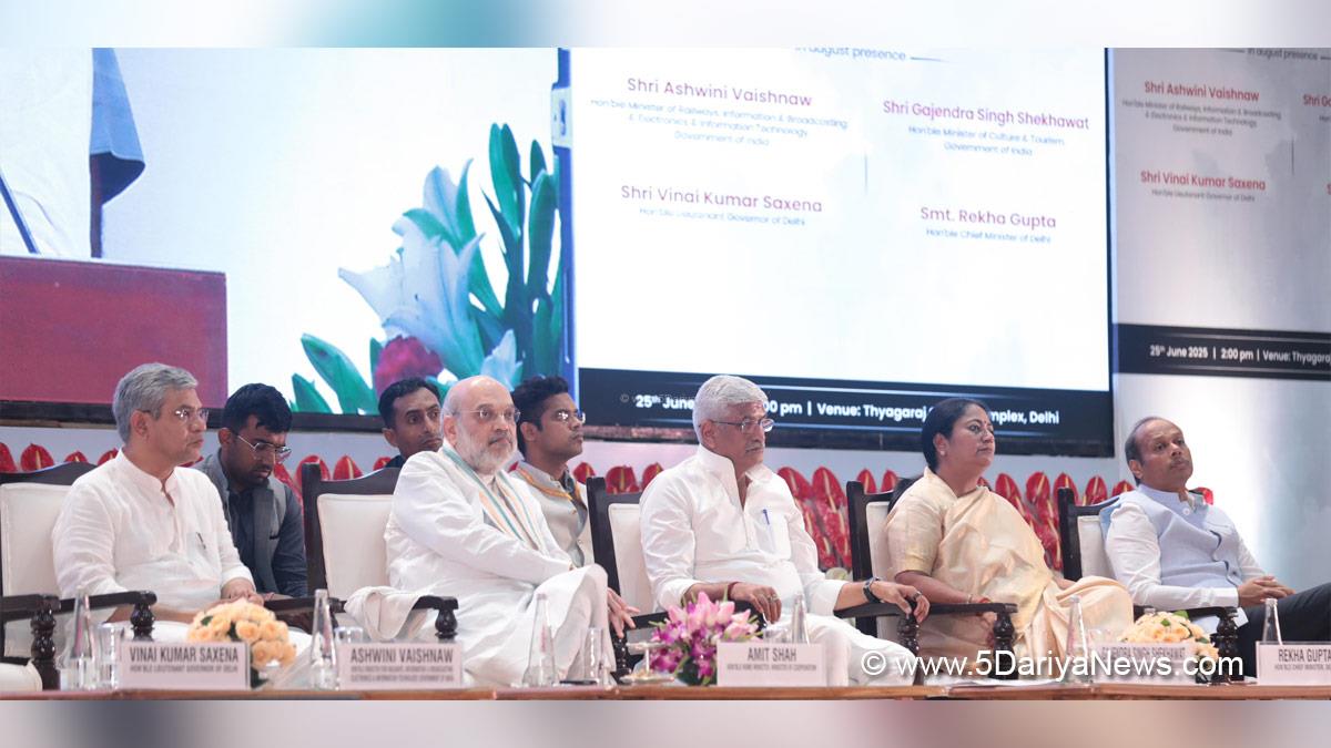 Amit Shah, Union Home Minister, BJP, Bharatiya Janata Party, Minister of Cooperation, Gajendra Singh Shekhawat, Ashwini Vaishnaw, Vinai Kumar Saxena, Rekha Gupta, Chief Minister of Delhi, BJP Delhi, Samvidhan Hatya Diwas