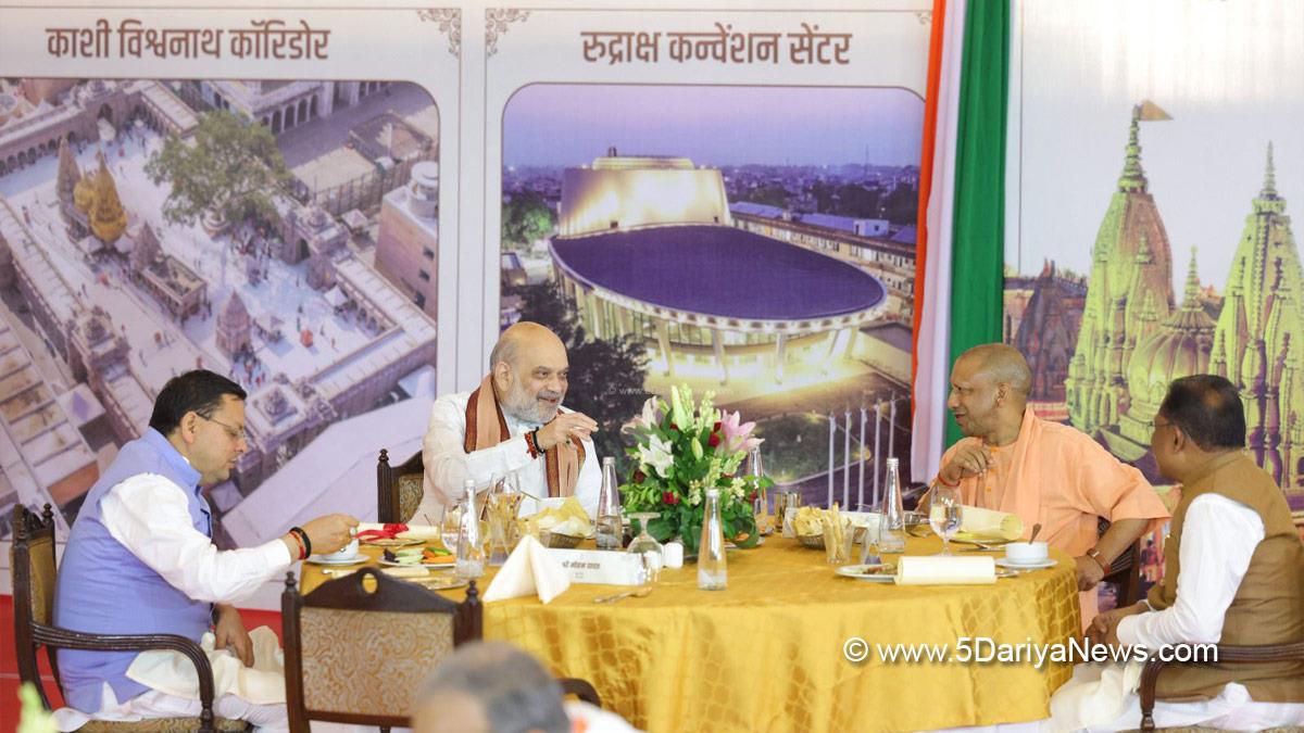 Amit Shah, Union Home Minister, BJP, Bharatiya Janata Party, Minister of Cooperation, Yogi Adityanath, Chief Minister of Uttar Pradesh, Pushkar Singh Dhami, Chief Minister of Uttarakhand, Vishnu Deo Sai, Chief Minister of Chhattisgarh