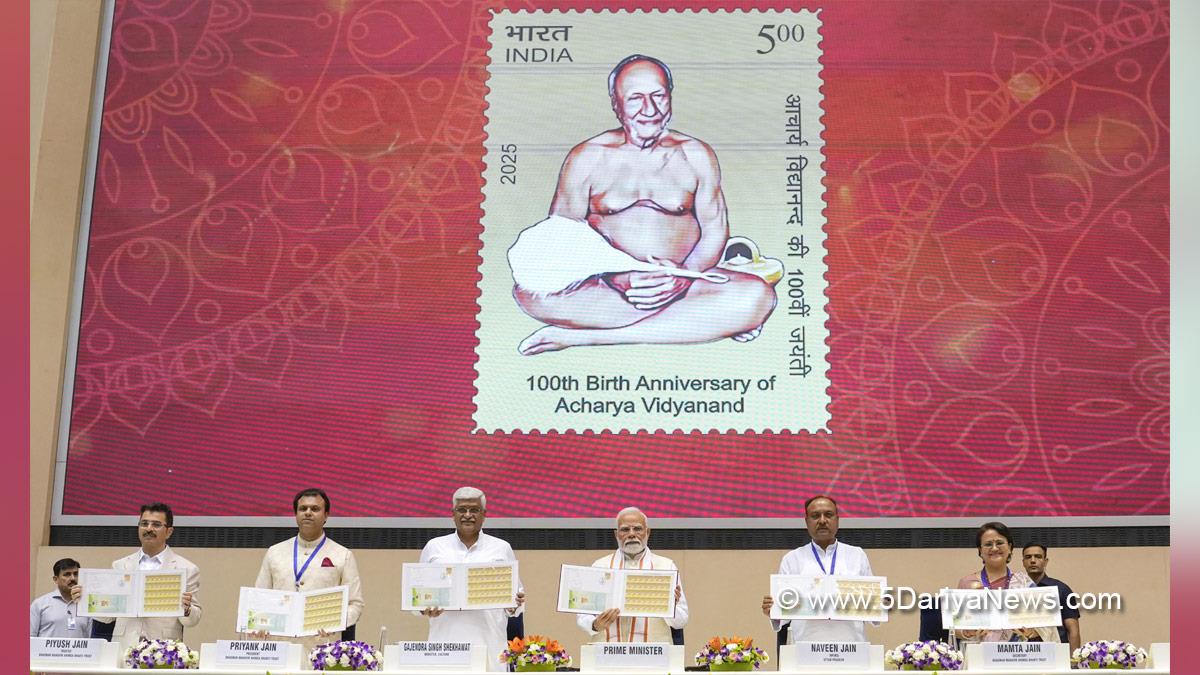 Narendra Modi, Modi, BJP, Bharatiya Janata Party, Prime Minister of India, Prime Minister, Narendra Damodardas Modi, Gajendra Singh Shekawat, Acharya Vidyanand Ji, Centenary Celebrations, Jain Tradition, Acharya Shri Vidyanand Ji Maharaj