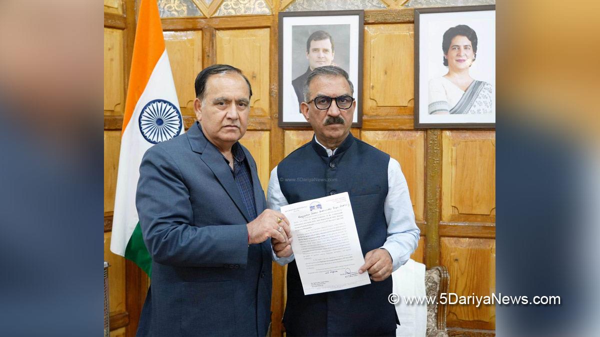 Sukhvinder Singh Sukhu, Himachal Pradesh, Himachal, Congress, Indian National Congress, Himachal Congress, Shimla, Chief Minister of Himachal Pradesh,Kuldeep Singh Pathania
