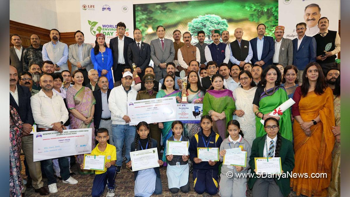 Sukhvinder Singh Sukhu, Himachal Pradesh, Himachal, Congress, Indian National Congress, Himachal Congress, Shimla, Chief Minister of Himachal Pradesh, World Environment Day