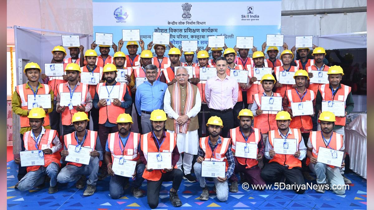 Manohar Lal Khattar, Union Minister of Power and Minister of Housing and Urban Affairs, Ministry of Power and Minister of Housing and Urban Affairs, BJP, Bharatiya Janata Party, Central Public Works Department, CPWD, General Pool Residential Accommodation, GPRA, Viksit Bharat, Skill India Mission