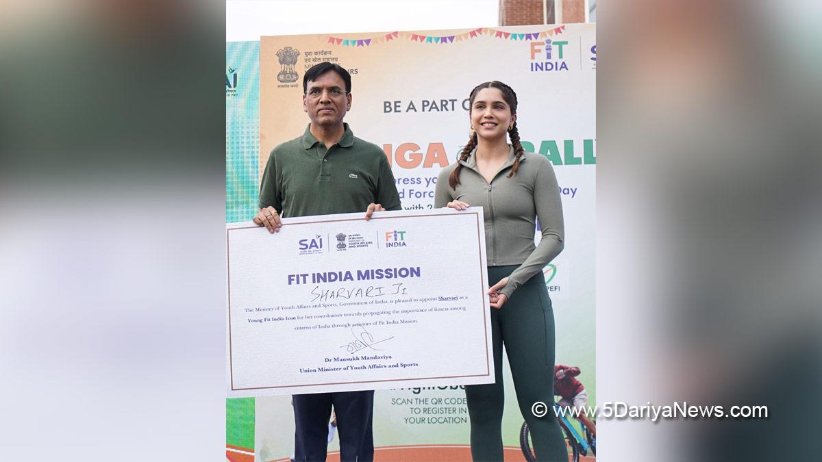 Bollywood, Sharvari, Sharvari Young Fit India Icon, Young Fit India Icon, Young Fit India Icon 2025, Ministry of Youth Affairs and Sports, Sharvari Wagh