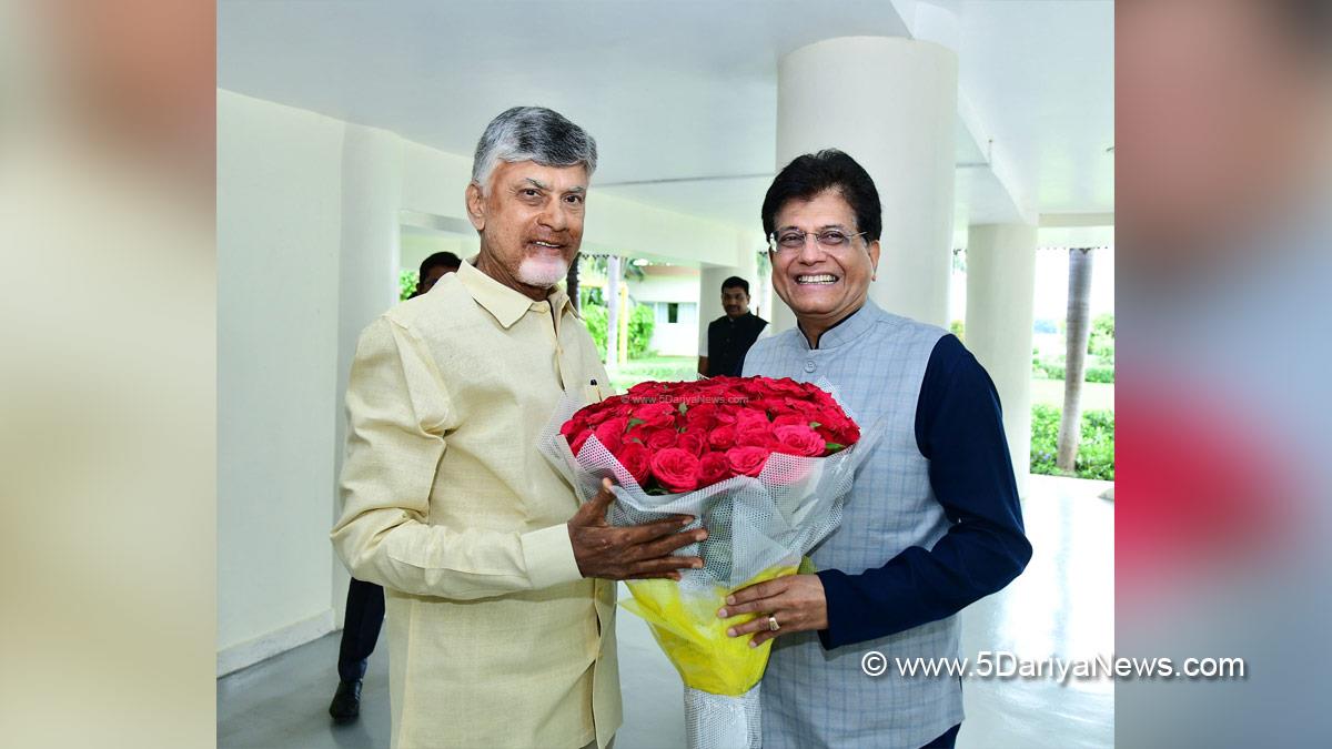 Piyush Goyal, N Chandrababu Naidu, Nara Chandrababu Naidu, Vijayawada, Andhra Pradesh, Telugu Desam Party, TDP, Amaravati