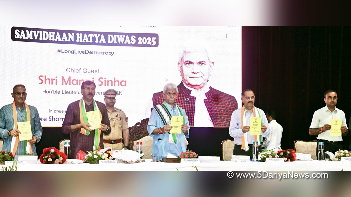 Manoj Sinha, Lieutenant Governor JK, Raj Bhavan, Jammu, Srinagar, Kashmir, Jammu And Kashmir, Samvidhan Hatya Diwas, Ramesh Kumar, DDC Jammu, Divisional Commissioner Jammu