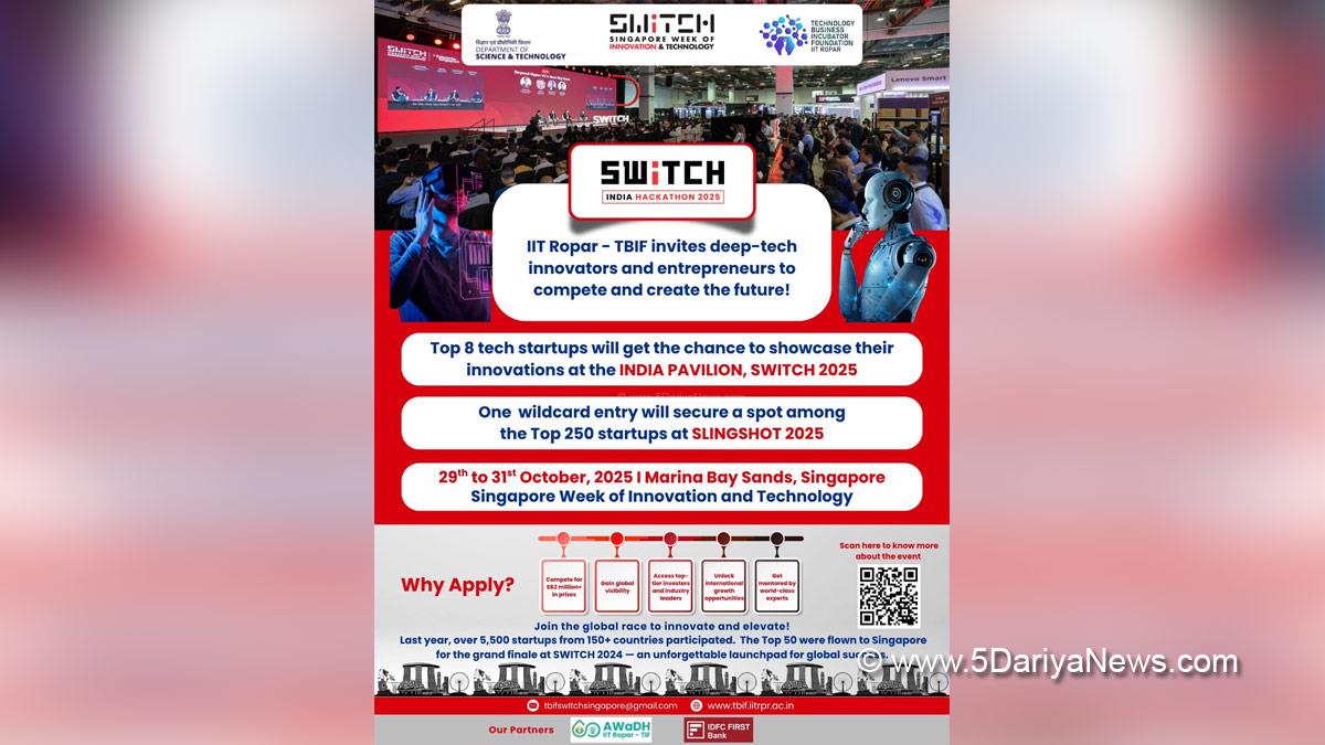 Indian Institute of Technology, IIT Ropar, Satyam Sarma, Technology Business Incubator Foundation, TBIF, SWITCH INDIA HACKATHON 2025, SWITCH INDIA Pavilion 2025, Ropar
