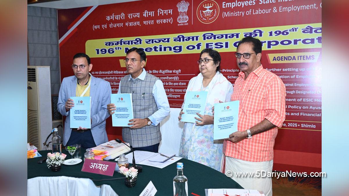 Mansukh Mandaviya, Dr Mansukh Mandaviya, BJP, Bharatiya Janata Party, Employees State Insurance Corporation, ESIC, Shimla, Himachal Pradesh