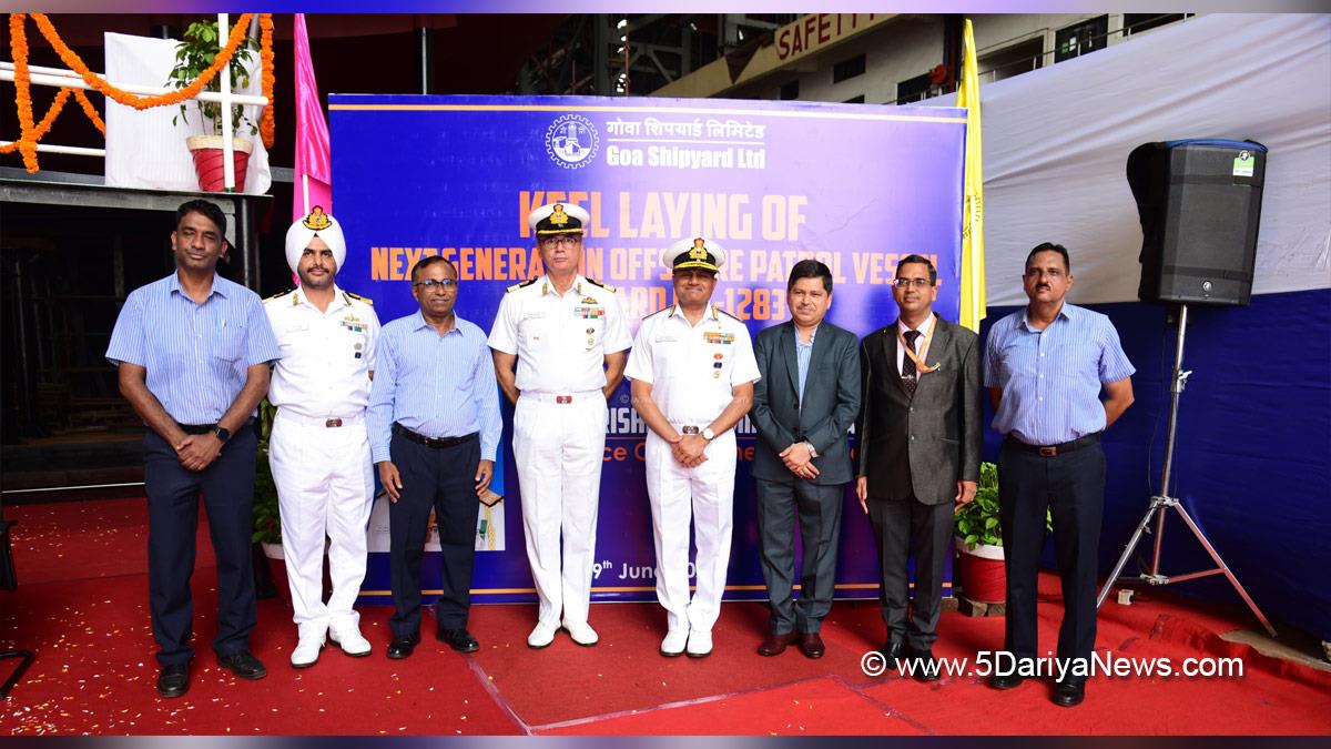 Military, Navy, Indian Navy, Next Generation Offshore Patrol Vessel, NGOPV, Goa Shipyard Limited, GSL, Vice Admiral Krishna Swaminathan, Brajesh Kumar Upadhyay