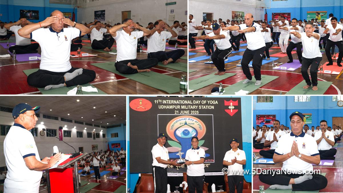 Rajnath Singh, Union Defence Minister, Defence Minister of India, BJP, Bharatiya Janata Party, Udhampur,11th International Day of Yoga, International Day of Yoga, Yoga Day, International Day of Yoga 2025