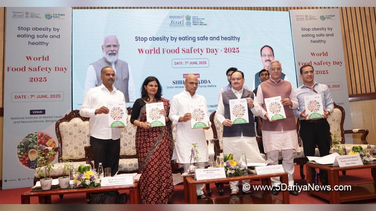 Jagat Prakash Nadda, JP Nadda, BJP, Bharatiya Janata Party, World Food Safety Day, World Food Safety Day 2025, National Institute of Mental Health and Neuro Sciences, NIMHANS, Food Safety and Standards Authority of India, FSSAI