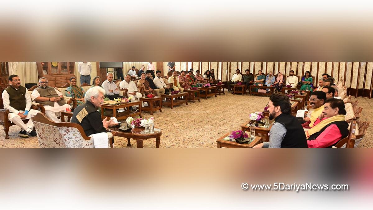 Manoj Sinha, Lieutenant Governor JK, Raj Bhavan, Jammu, Srinagar, Kashmir, Jammu And Kashmir, Anurag Singh Thakur, Anurag Thakur, BJP, Bharatiya Janata Party