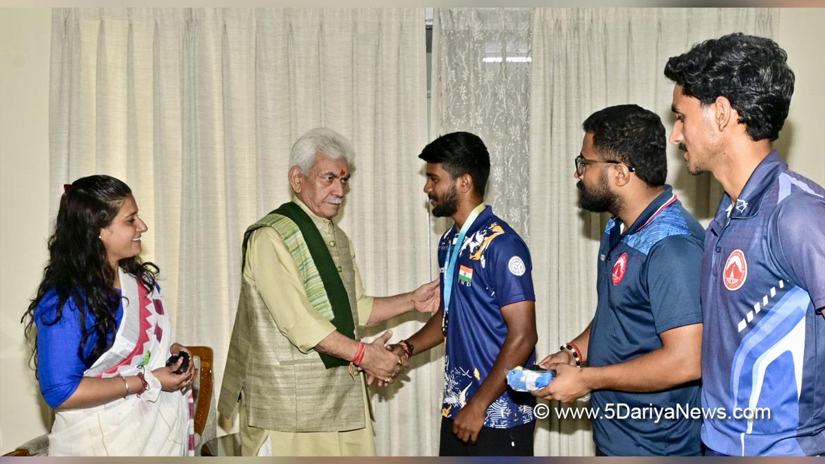 Manoj Sinha, Lieutenant Governor JK, Raj Bhavan, Jammu, Srinagar, Kashmir, Jammu And Kashmir, Hrithik Sharma, Shubham Sharma, Amit Thakur
