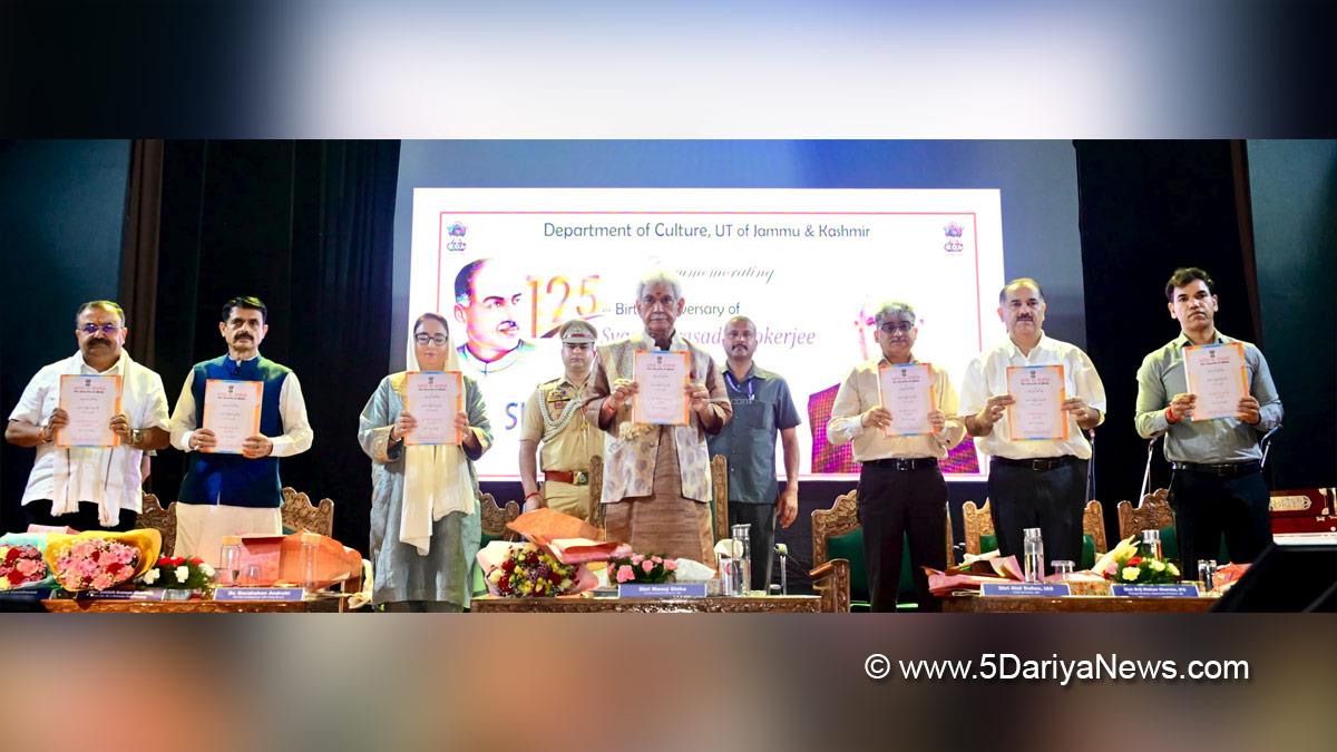 Manoj Sinha, Lieutenant Governor JK, Raj Bhavan, Jammu, Srinagar, Kashmir, Jammu And Kashmir, Atal Dulloo, Vijay Kumar Bidhuri, DDC Kashmir, Divisional Commissioner Kashmir, Dr Syama Prasad Mookerjee
