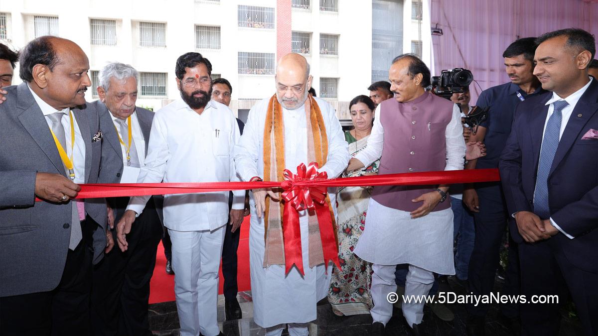 Amit Shah, Union Home Minister, BJP, Bharatiya Janata Party, Minister of Cooperation, Shrimant Bajirao Peshwa I, Eknath Shinde, Ajit Pawar, Jairaj Sports and Convention Centre