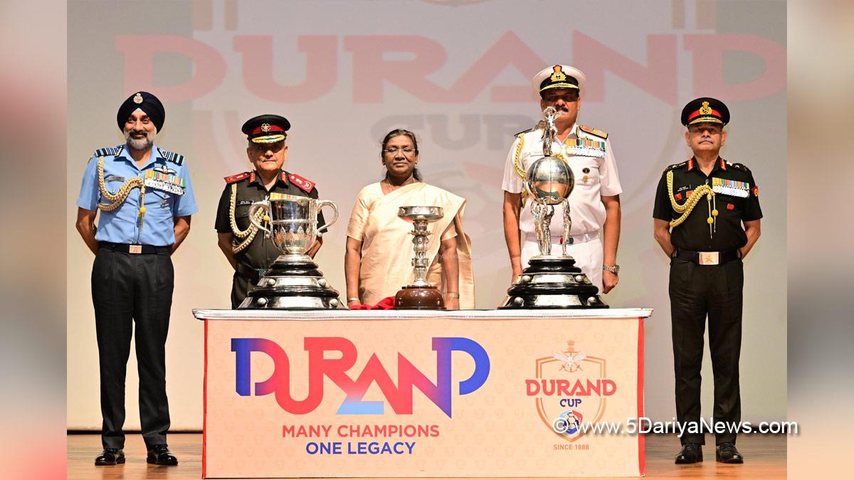 Droupadi Murmu, President of India, President, Indian President, Rashtrapati, Durand Cup, Durand Cup 2025, Durand Cup 2025 Trophies, Durand Cup Tournament 2025