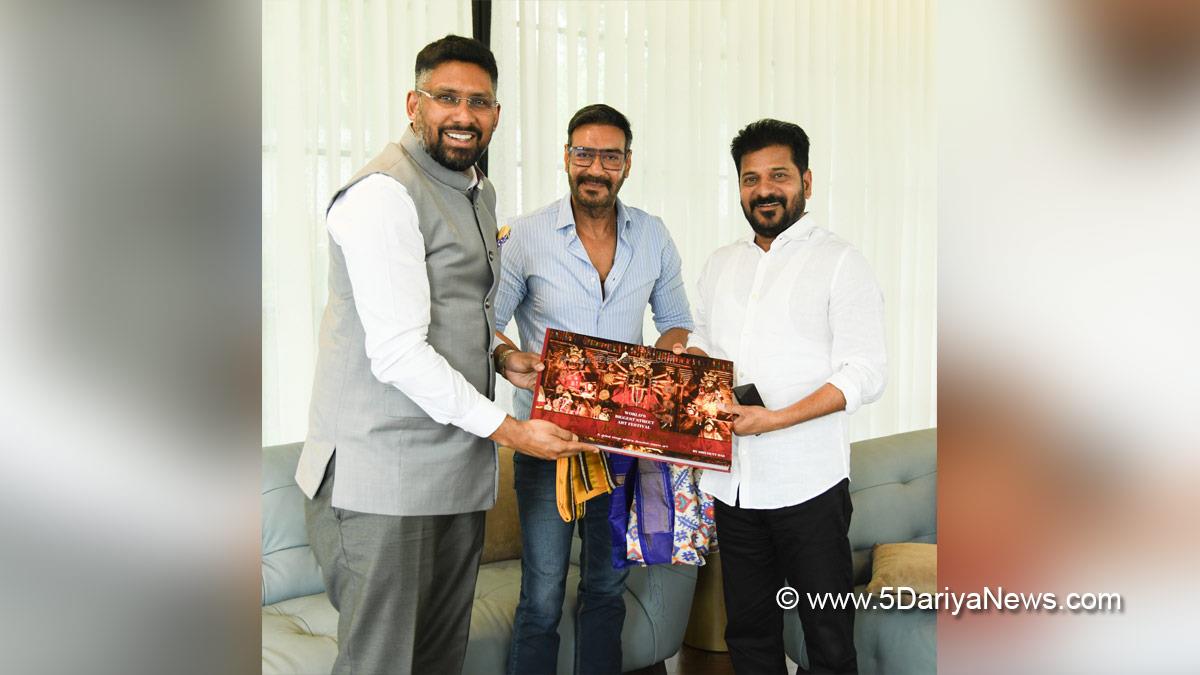 Ajay Devgn, Bollywood, Entertainment, Mumbai, Actor, Cinema, Hindi Films, Movie, Mumbai News, Revanth Reddy, Anumula Revanth Reddy, Telangana, Chief Minister of Telangana, Indian National Congress, Congress, All India Congress Committee