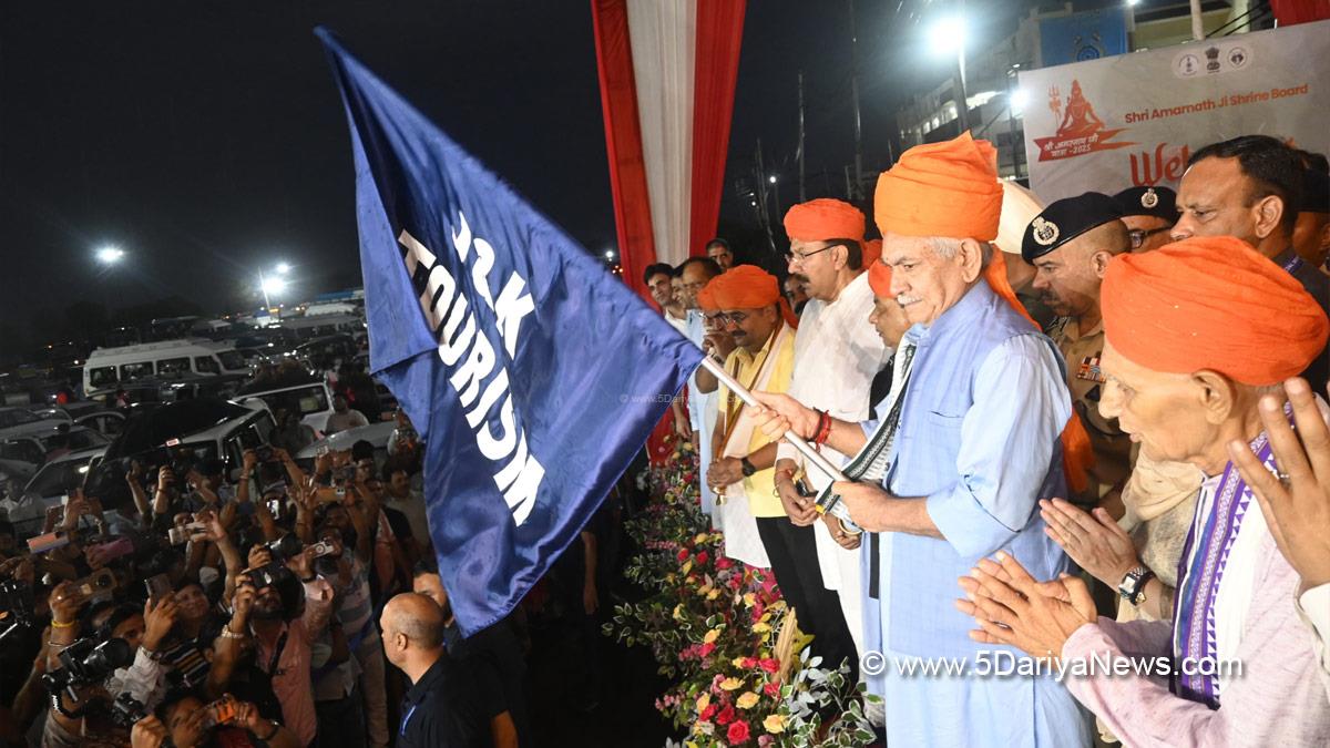 Manoj Sinha, Lieutenant Governor JK, Raj Bhavan, Jammu, Srinagar, Kashmir, Jammu And Kashmir, Shri Amarnath Ji Yatra, Shri Amarnathji Yatra 2025, Amarnathji Yatra, Amarnathji Yatra 2025, Shri Amarnath Ji Pilgrimage, Shri Amarnathji Shrine Board, SASB, SANJY 2025, Bhagwati Nagar Base Camp