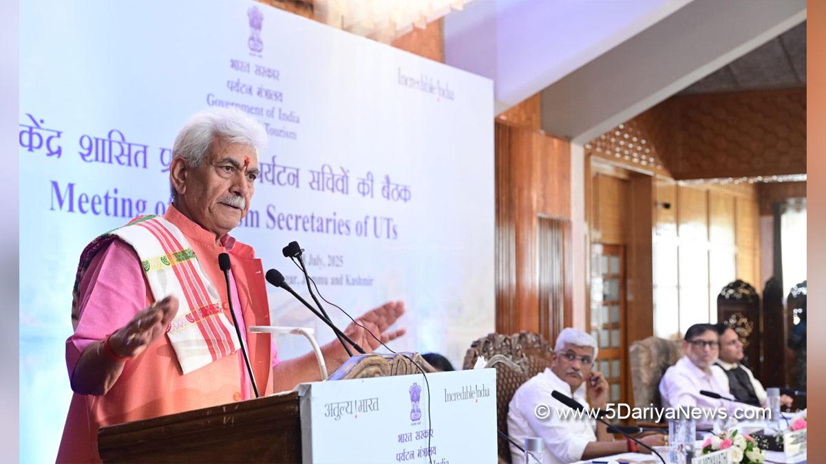 Manoj Sinha, Lieutenant Governor JK, Raj Bhavan, Jammu, Srinagar, Kashmir, Jammu And Kashmir, Gajendra Singh Shekhawat, BJP, Bharatiya Janata Party, Union Minister for Culture and Tourism