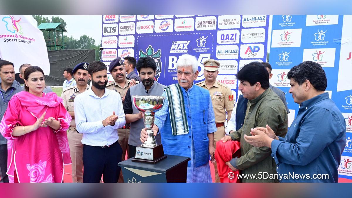 Manoj Sinha, Lieutenant Governor JK, Raj Bhavan, Jammu, Srinagar, Kashmir, Jammu And Kashmir, Sarmad Hafeez, Syeed Fakhrudin Hamid, Anantnag, DC Anantnag, Deputy Commissioner Anantnag, S F Hamid, Bijbehara Premier League, BPL, Anantnag